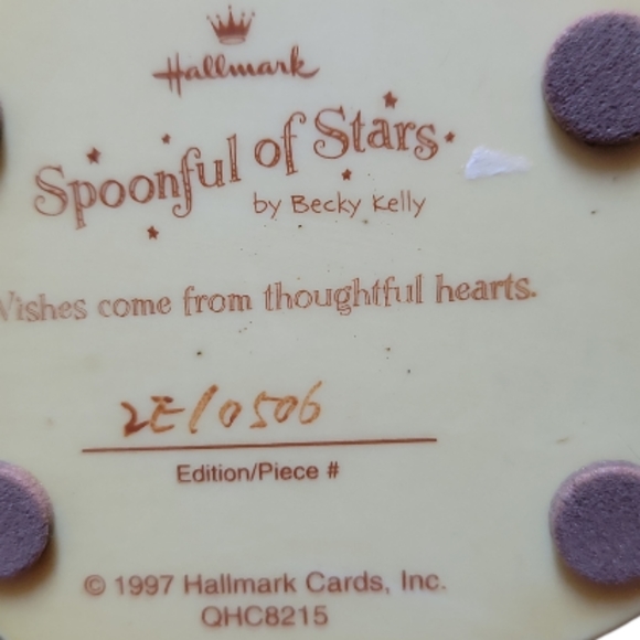 Vtg 97 Spoonful Of Stars Becky Kelly Hallmark Figurine Girl Well Bunny Bird - Picture 6 of 6